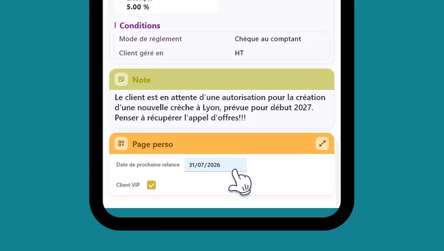 Capture d’écran : Pages personnalisées — intégrées à la One Page